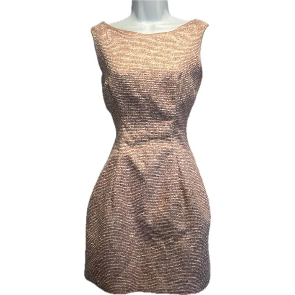 Rebecca Taylor Pink SL Optic Sleeveless Tweed Dress Women’s Size 6 Retails $475